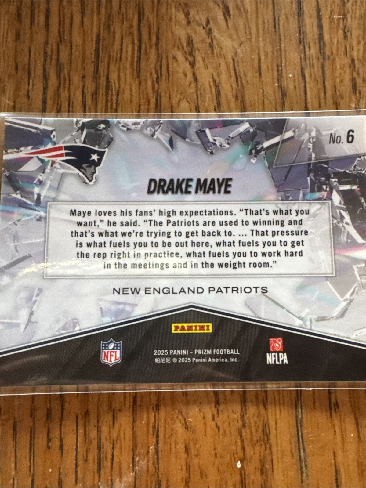 2025 Panini Prizm - Prizm Break Drake Maye #6 Silver Prizm