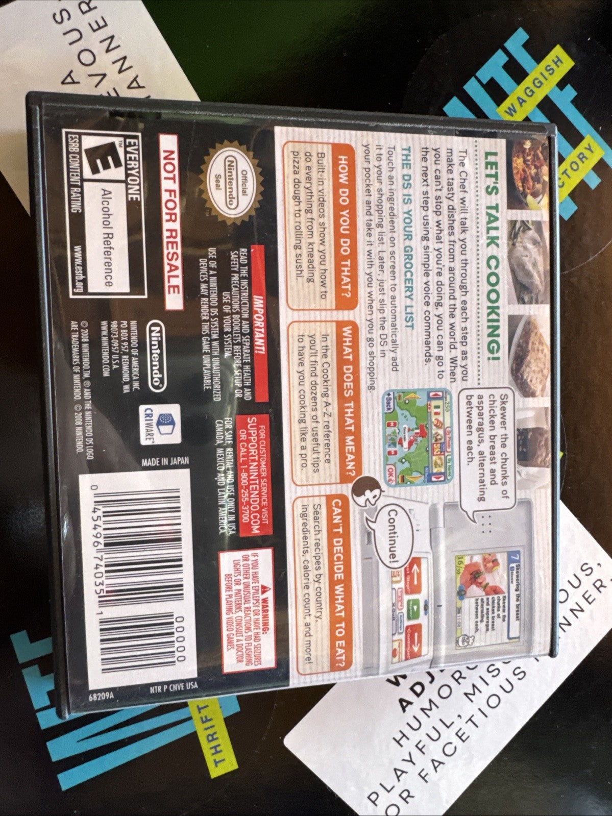 Nintendo DS 'Personal Trainer Cooking' Case, Manual & Inserts Only NO GAME