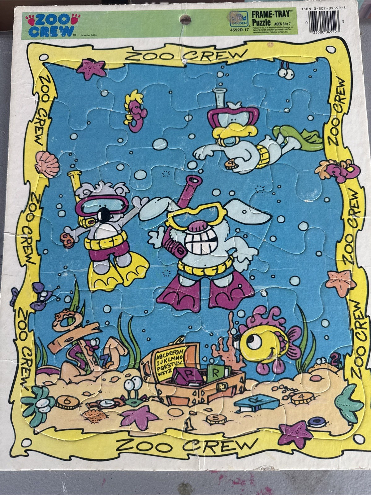 Golden Frame-Tray Puzzles Lot of 3, Garfield-Chip N Dale-Zoo Crew.