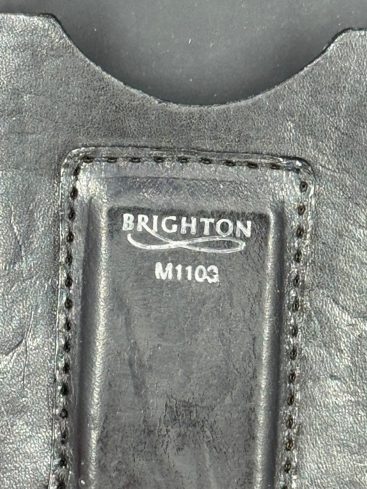 Brighton Salina Thick Stiff Black Leather Money Clip Pocket Wallet Silverplated
