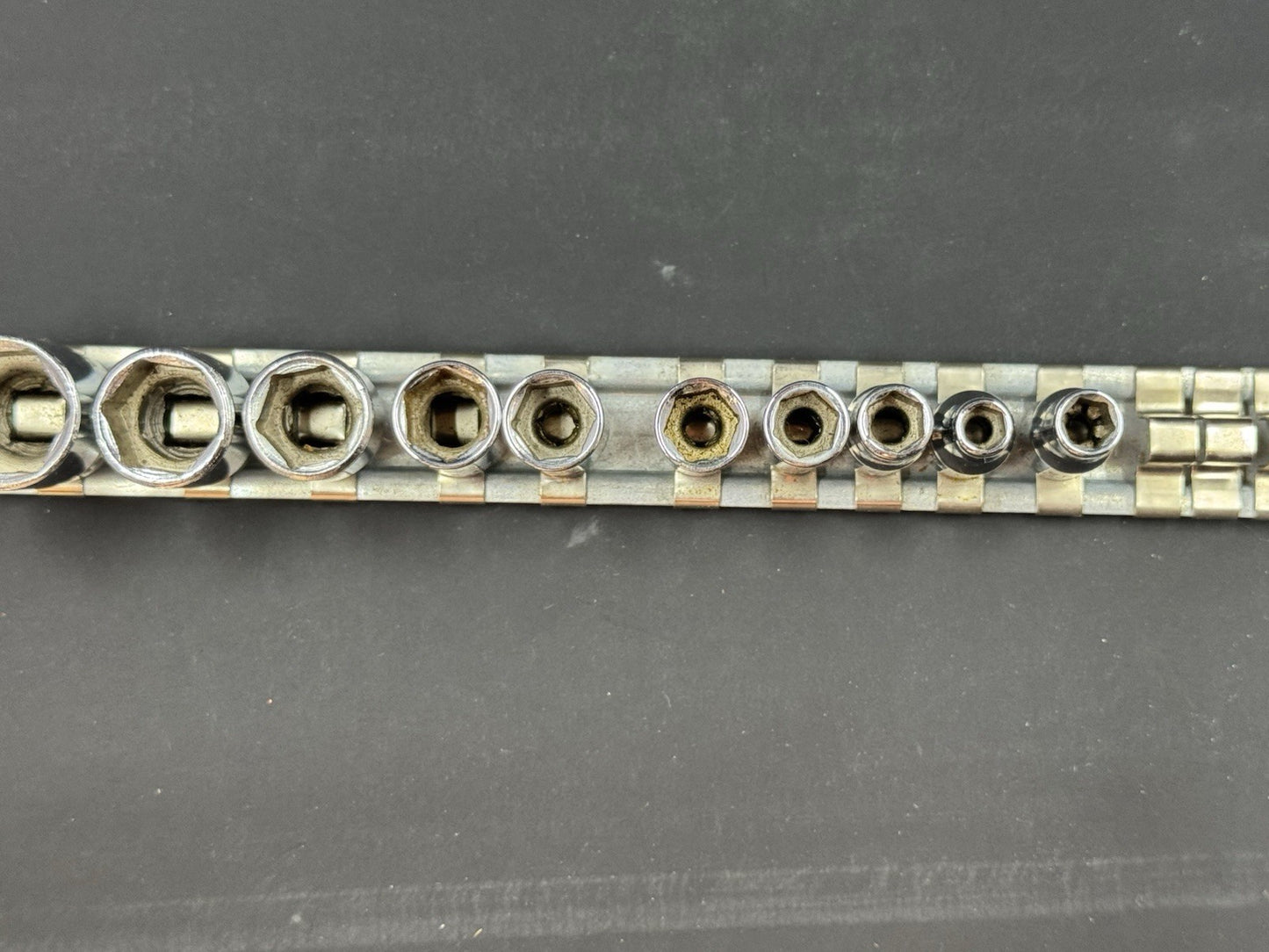 Snap On 1/4" Drive 10pc. Socket Set SAE 6 Point Shallow TM Series TM6-TM18