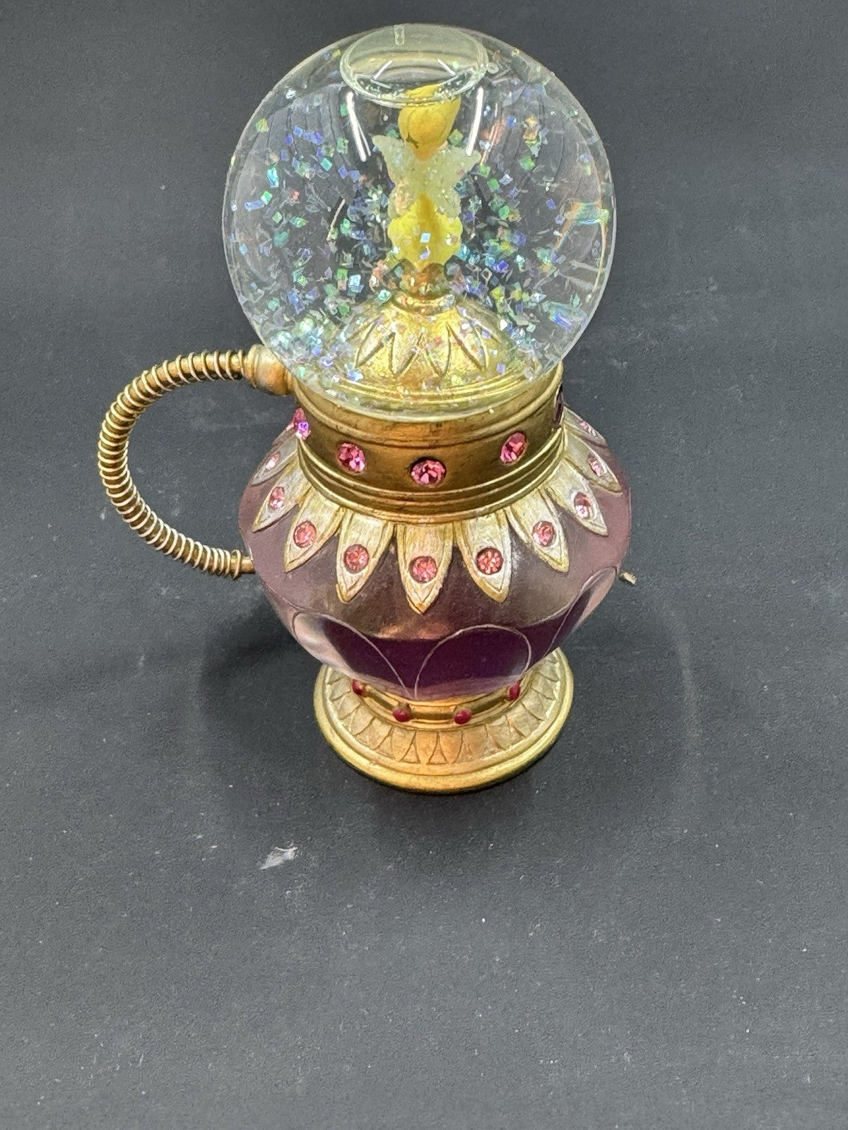 Authentic Original Disney Parks Tinker Bell Perfume Bottle Snow Globe Rare G.C.