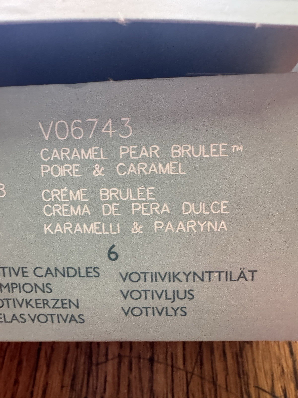 PartyLite CARMEL PEAR BRULEE Votive Candles Box of 6 V06743 NEW Retired