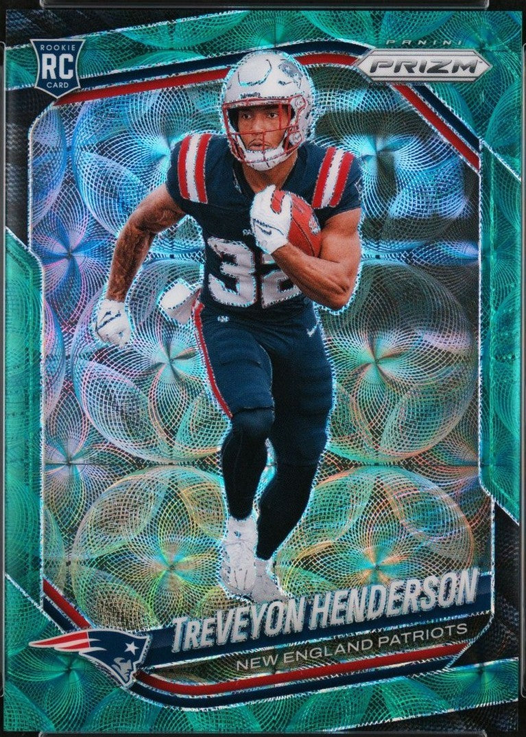 2025 Panini Prizm - Rookies TreVeyon Henderson #343 Neon Green Pulsar Prizm (RC)
