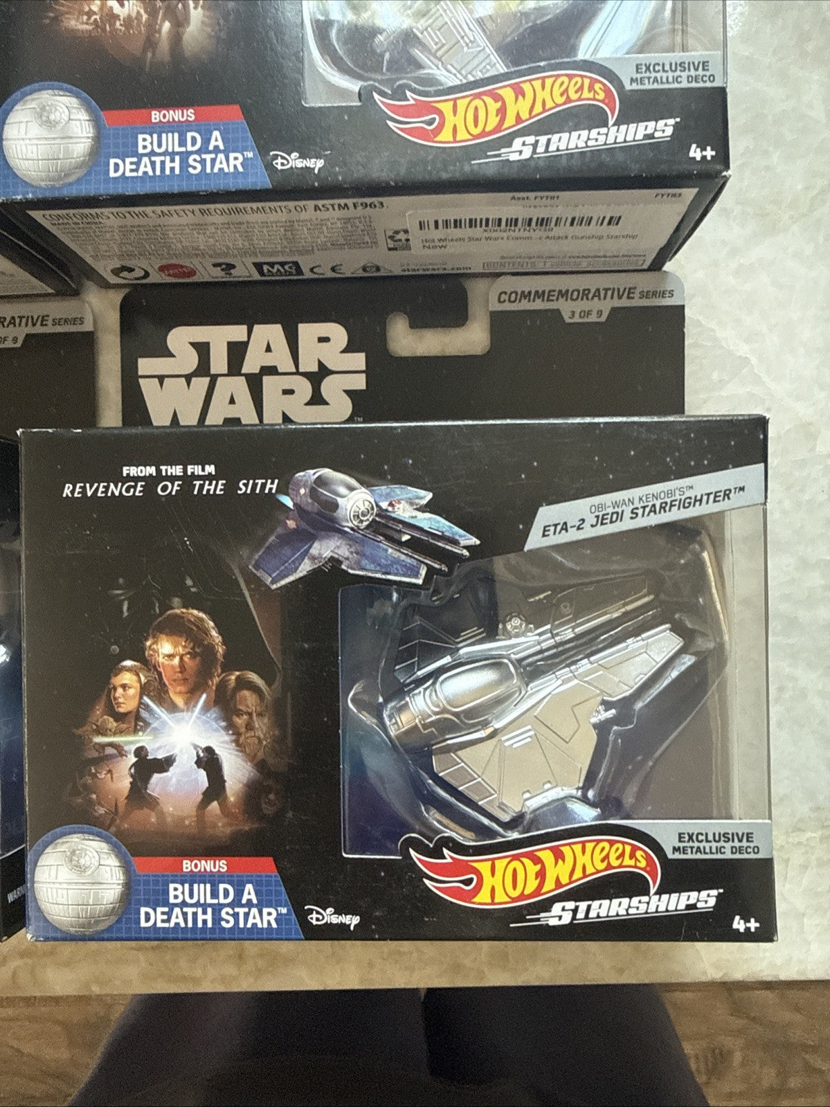 4- Star Wars Hot Wheels Commemorative Series #2-5 of 9 Starships