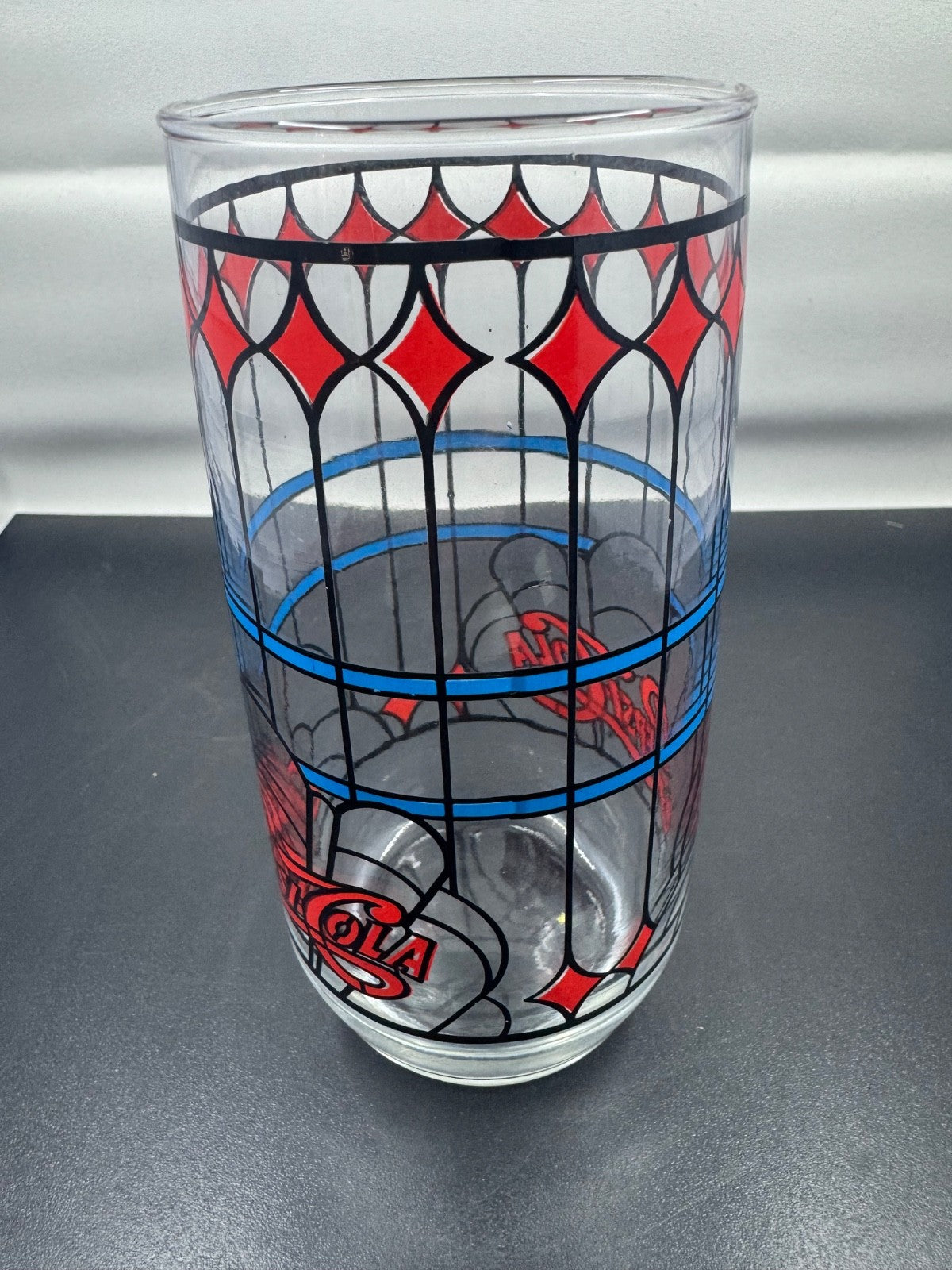 Vintage 1970’s Pepsi-Cola Tiffany Style Stained Drinking Glass Collectible