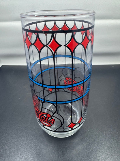 Vintage 1970’s Pepsi-Cola Tiffany Style Stained Drinking Glass Collectible