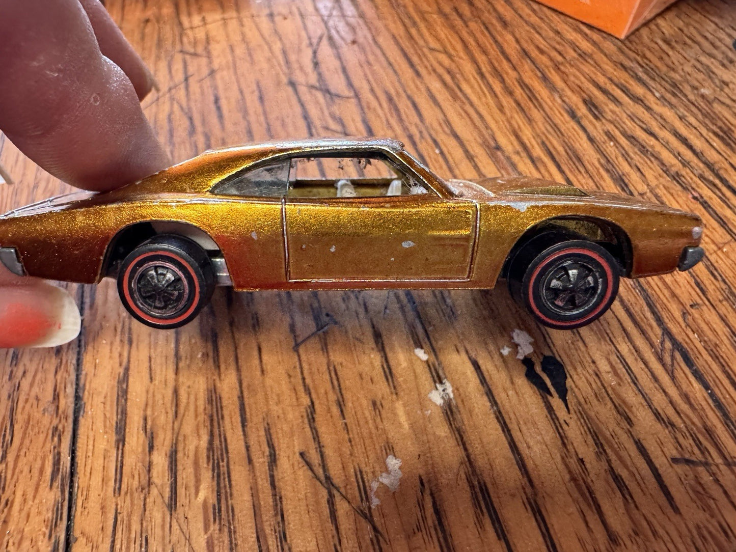 Hot Wheels Redline 1968 Custom Dodge Charger Gold With White Interior  🔥🔥🔥