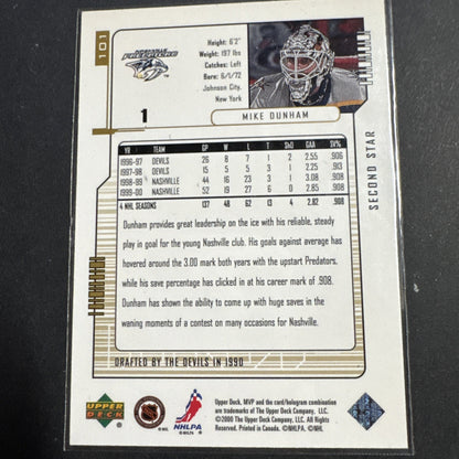 2000-01 Upper Deck MVP - Mike Dunham #101 Second Star 100/100