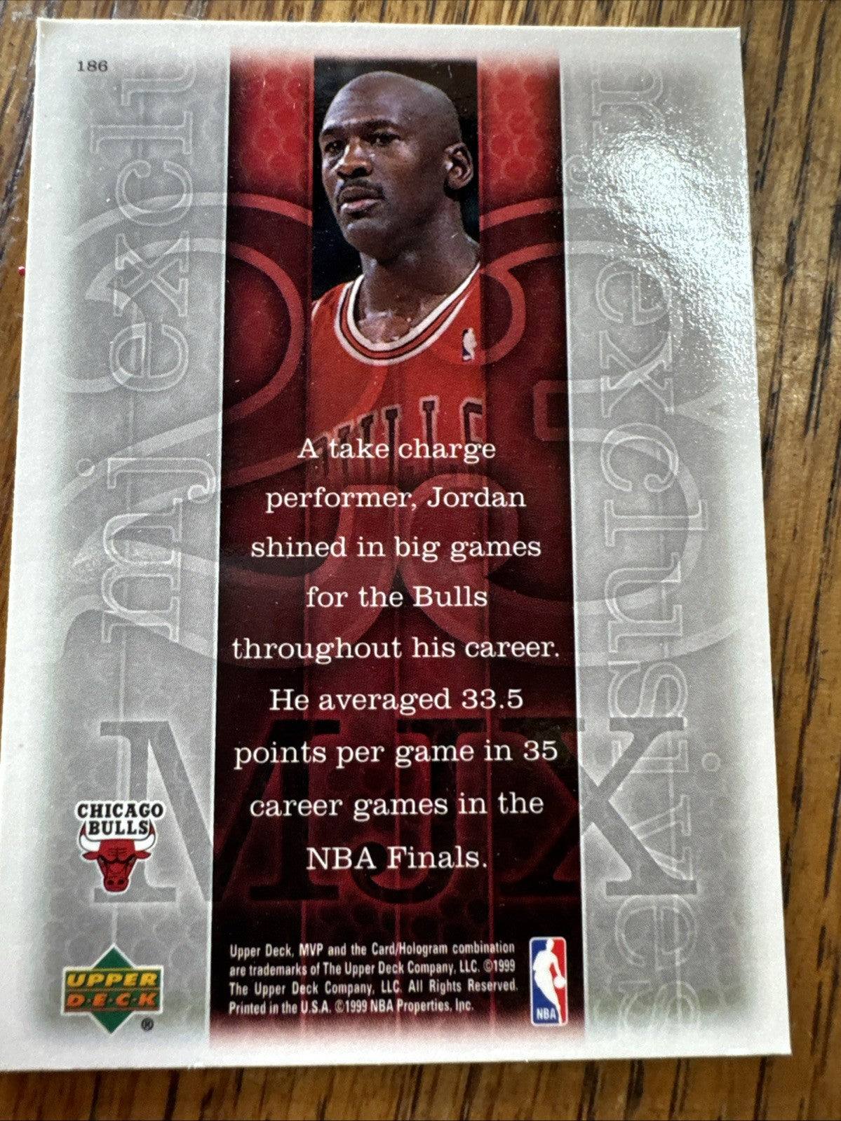1999-00 Upper Deck MVP - MJ Exclusives Michael Jordan #186