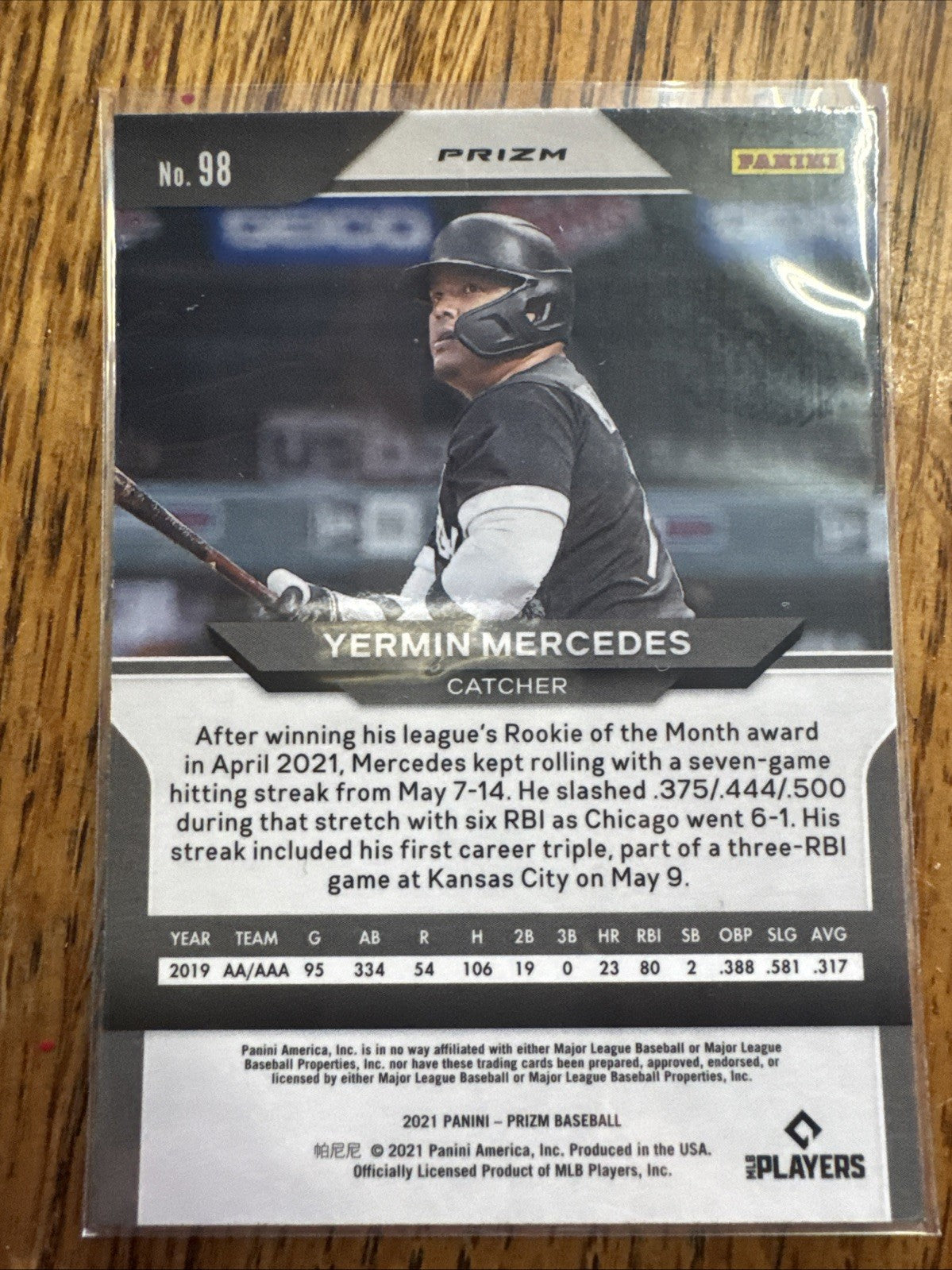 2021 Panini Prizm - Yermin Mercedes #98 Red White & Blue Prizm (RC)