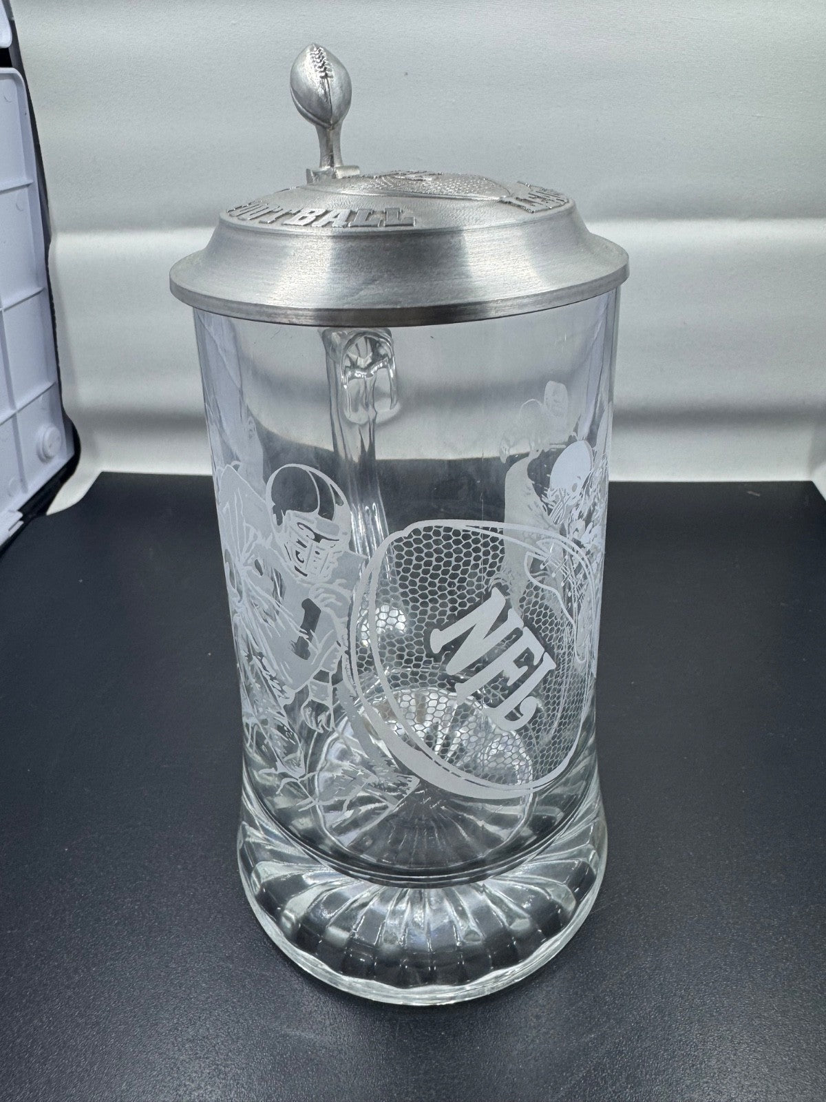 NFL National Football League Licensed Germany Bar Ware Etch Glass Beer Stein Mug