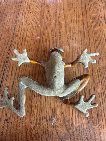 Golden Pond Collection By Green Tree, Ceramic Hand painted Tree Frog 5.25 x4”