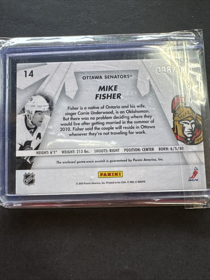 2010-11 Donruss - Boys of Winter Mike Fisher #14 Threads Prime 98/100 (MEM)