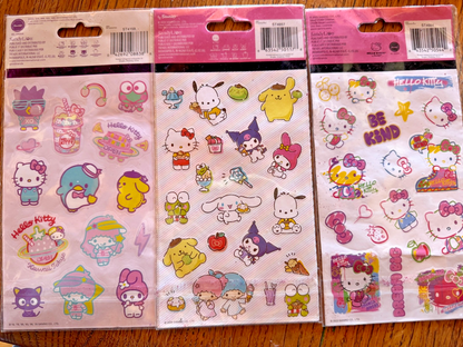 3 packs - BRAND NEW Sanrio Hello Kitty Stickers (Graffiti)