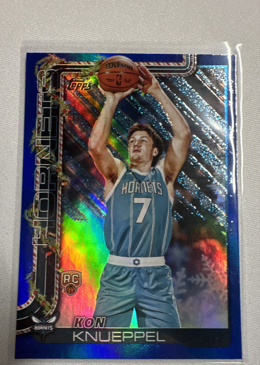 2025-26 Topps Holiday - Kon Knueppel #H164 Holiday Metallic Blue Glitter (RC)