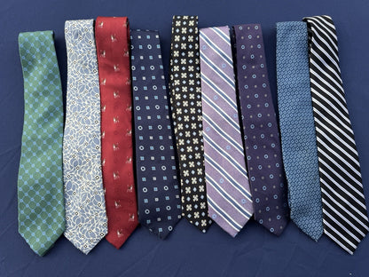 LOT OF 9 VTG Chase Bank Men's 100% Silk Necktie Manhattan New York USA