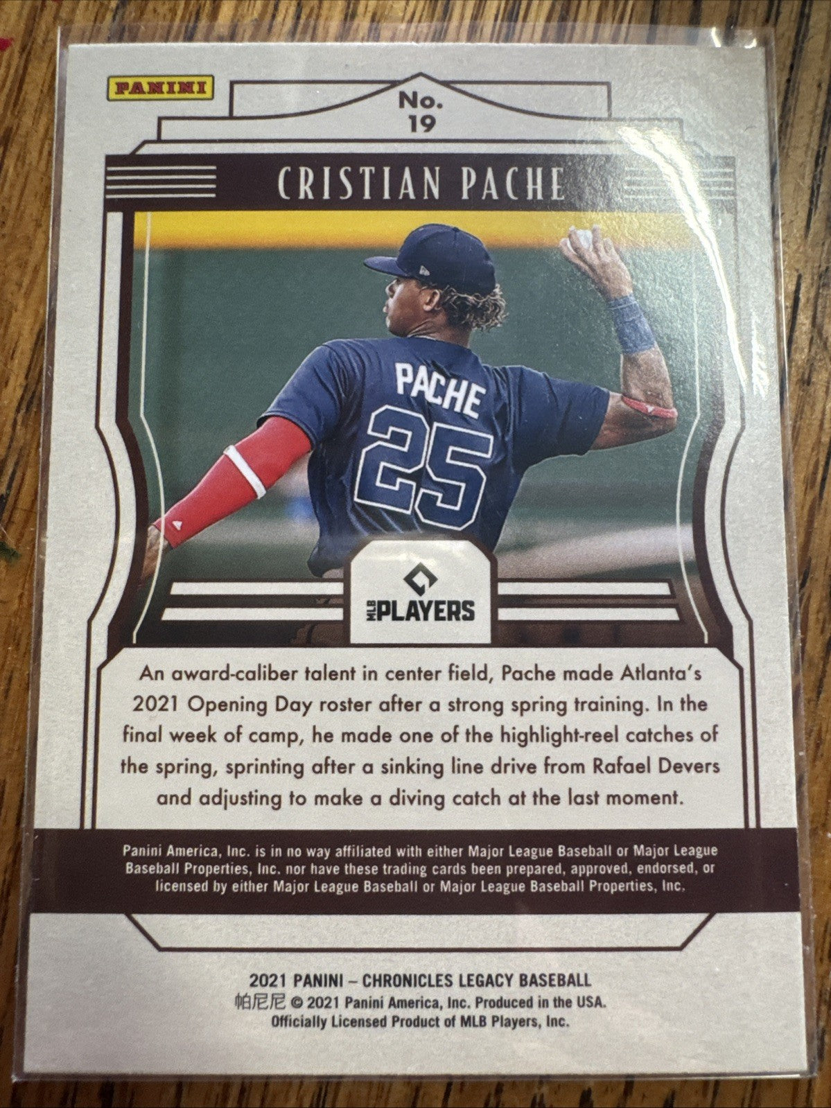 2021 Panini Chronicles - Legacy Cristian Pache #19 (RC)