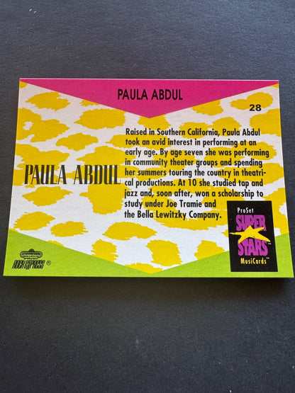 Paula Abdul Card 1991-92 Pro Set Superstars MusiCards #28