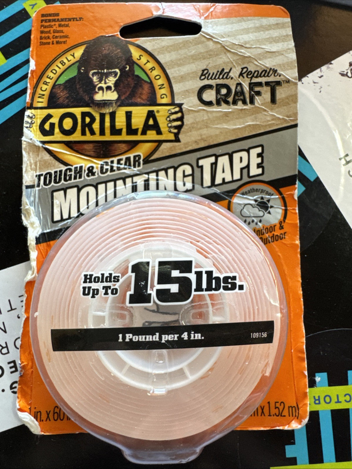 Gorilla 6065003 Mounting Tape New