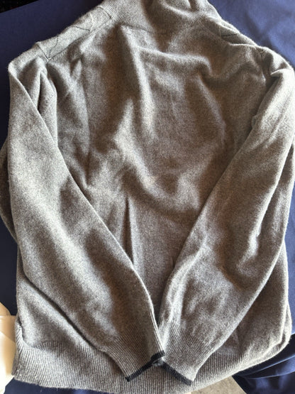 American Blue PURE cashmere gray heather, zip-neck sweater M
