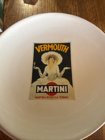 1 Salad Plate Vintage Posters Pottery Barn Vermouth Martini Rossi Dudovich Lady