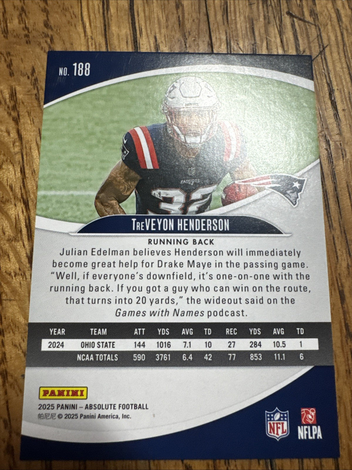2025 Panini Absolute - Rookies TreVeyon Henderson #188 (RC)