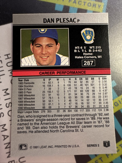 1991 Leaf - Dan Plesac #287