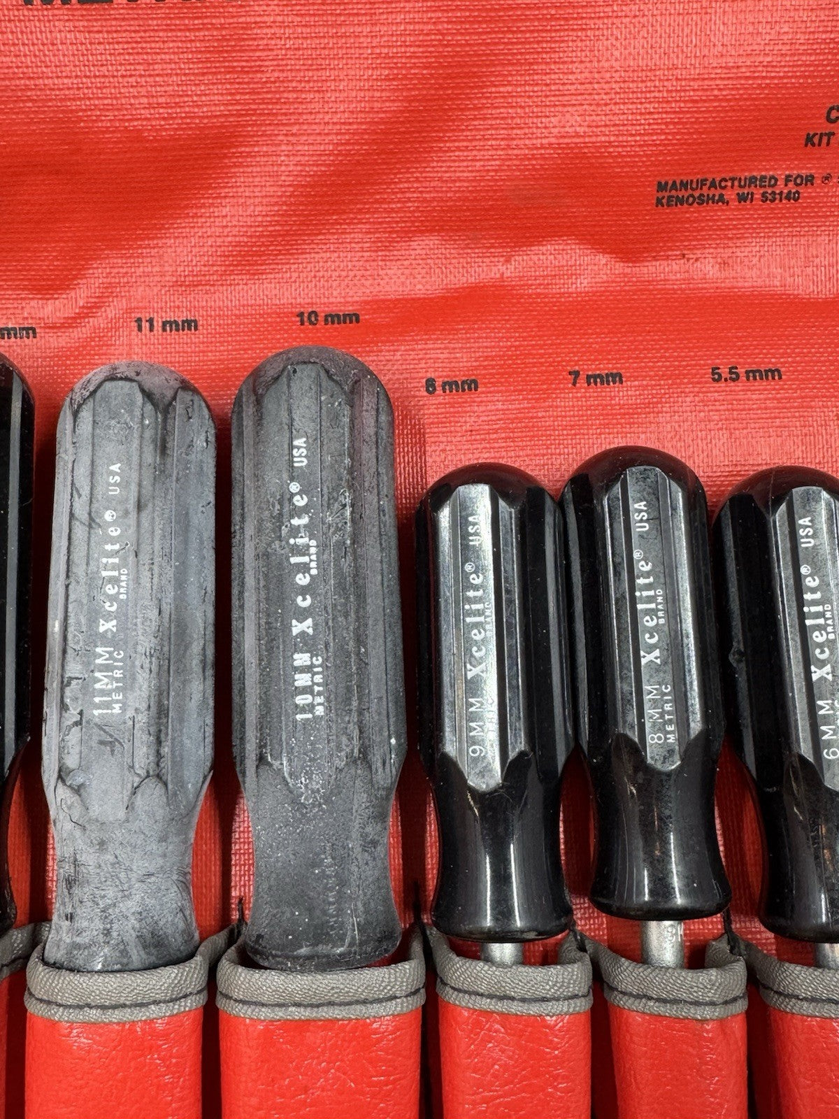 Snap-On Tools USA NDM1090AK 9pc Metric Nut Driver Set, Amber Handle w/ Kit Bag