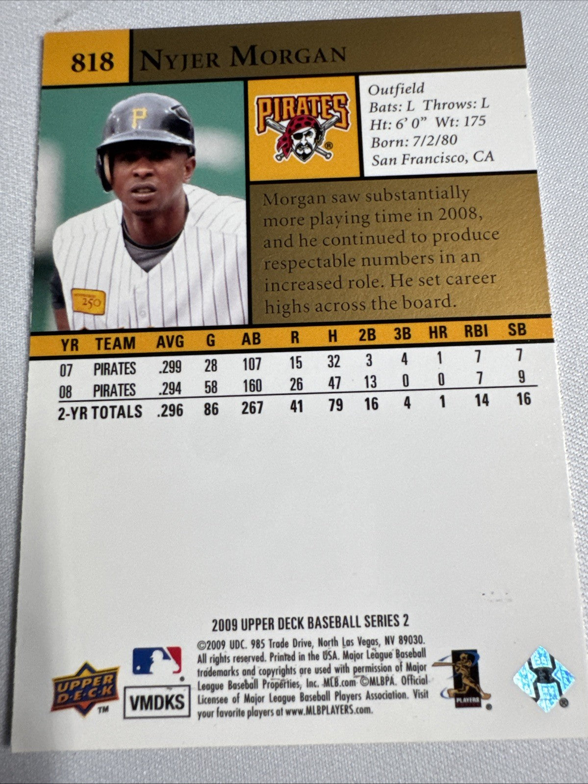 2009 Upper Deck - Nyjer Morgan #818