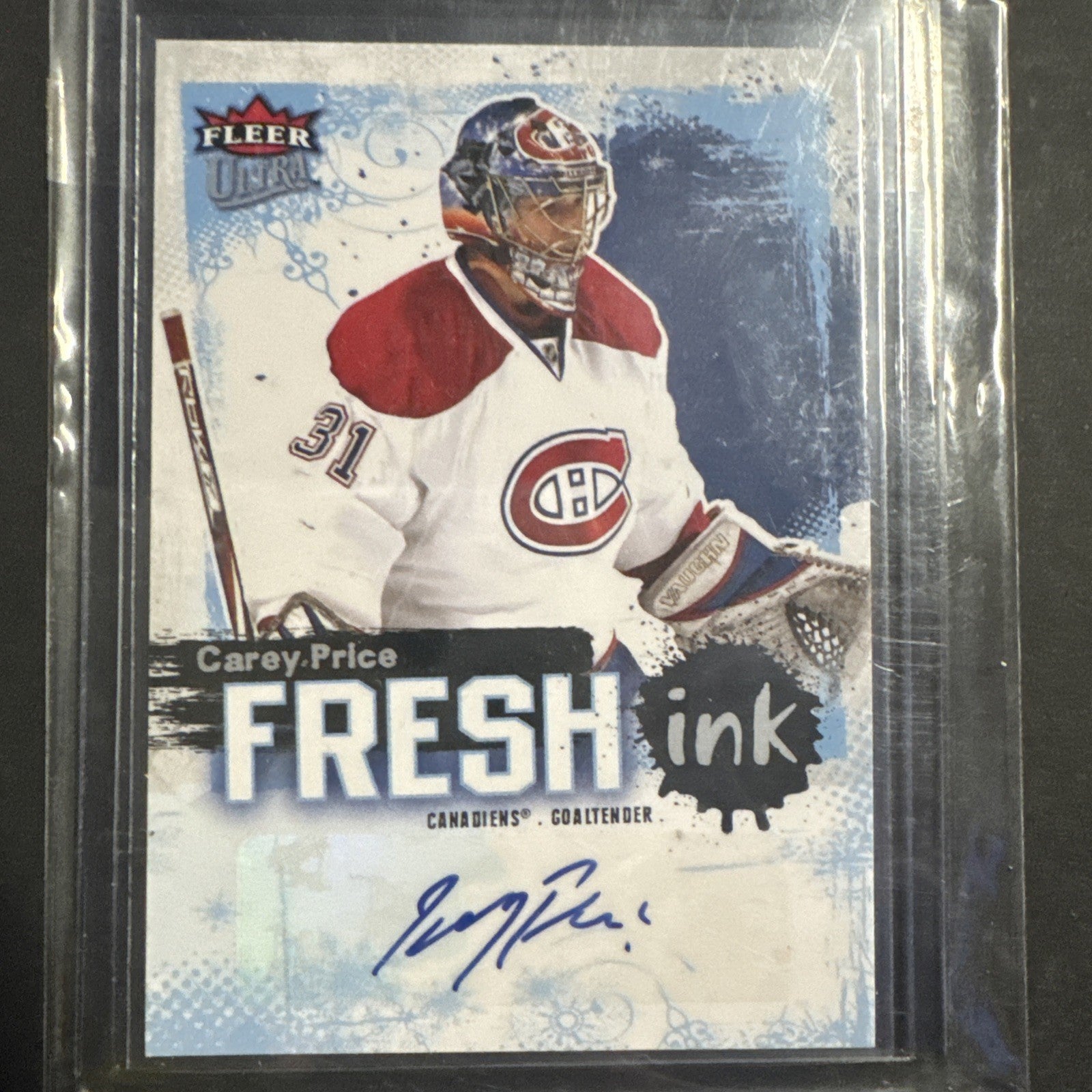 Rare!!2008-09 Fleer Ultra Fresh Ink Carey price  #FI-CP Auto