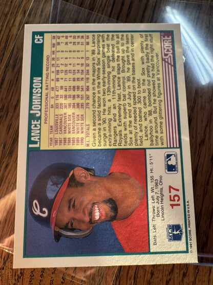 1991 Score - Lance Johnson #157