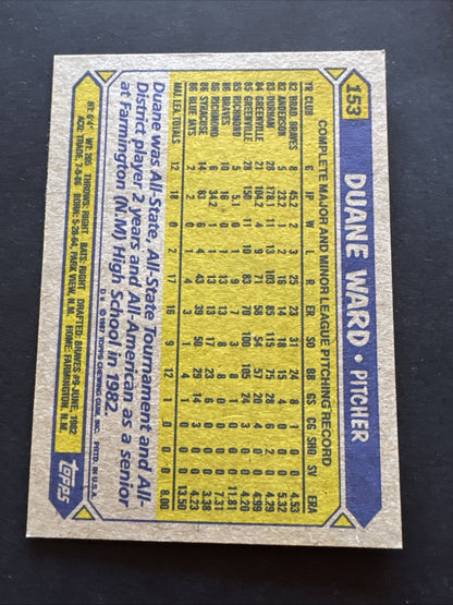 1987 Topps - Duane Ward #153 (RC)