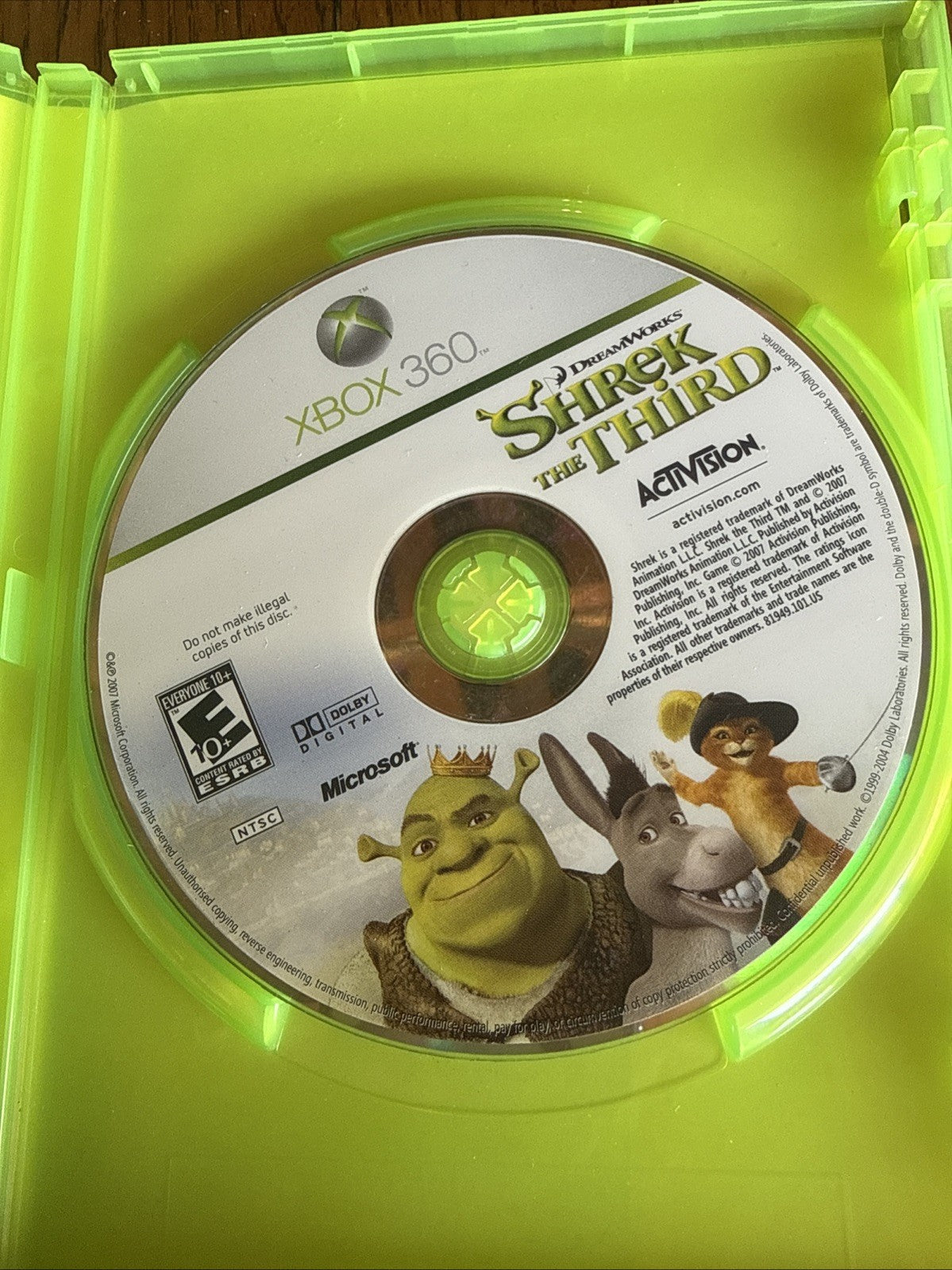 Shrek the Third (Microsoft Xbox 360, 2007) No Manual