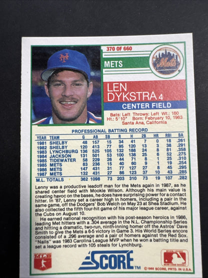 1988 Score - Lenny Dykstra #370