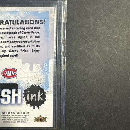 Rare!!2008-09 Fleer Ultra Fresh Ink Carey price  #FI-CP Auto