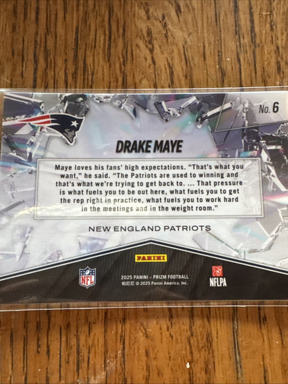2025 Panini Prizm - Prizm Break Drake Maye #6 Silver Prizm