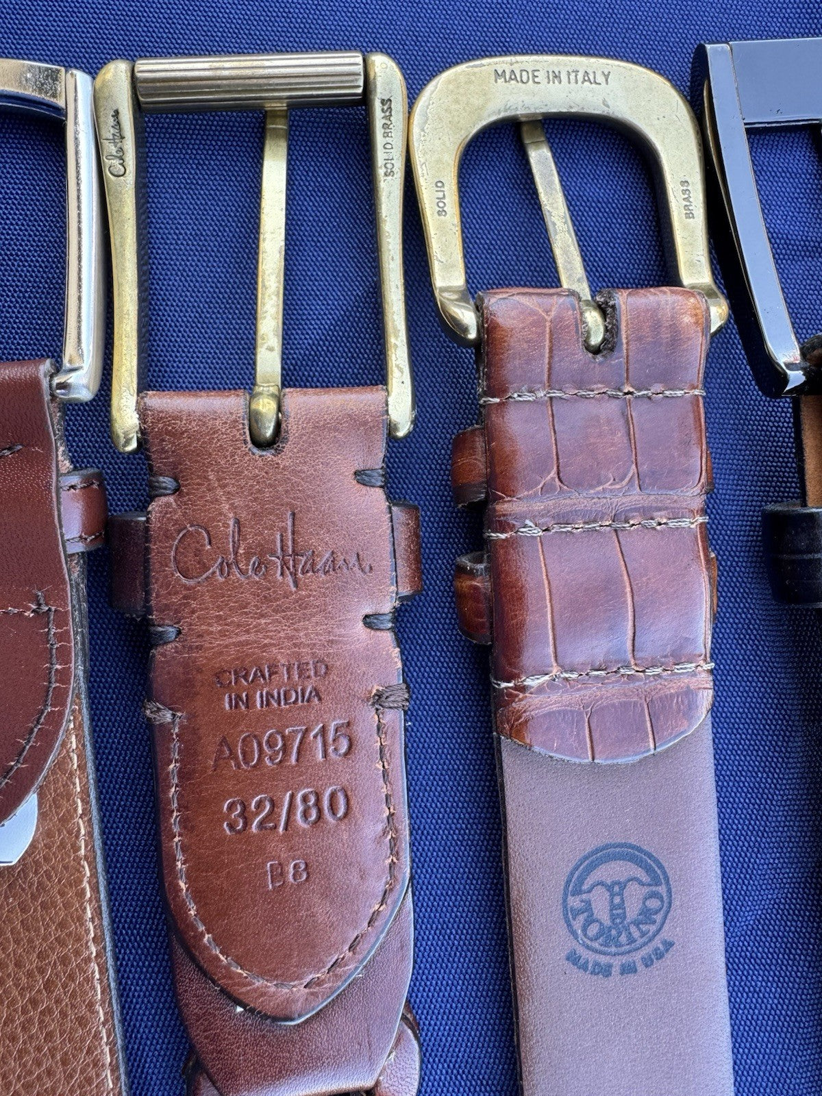 Men Designer Lot of 7 Mens Belts Remo Tulliani,Cole Hahn, Hugo Boss, Torino etc.