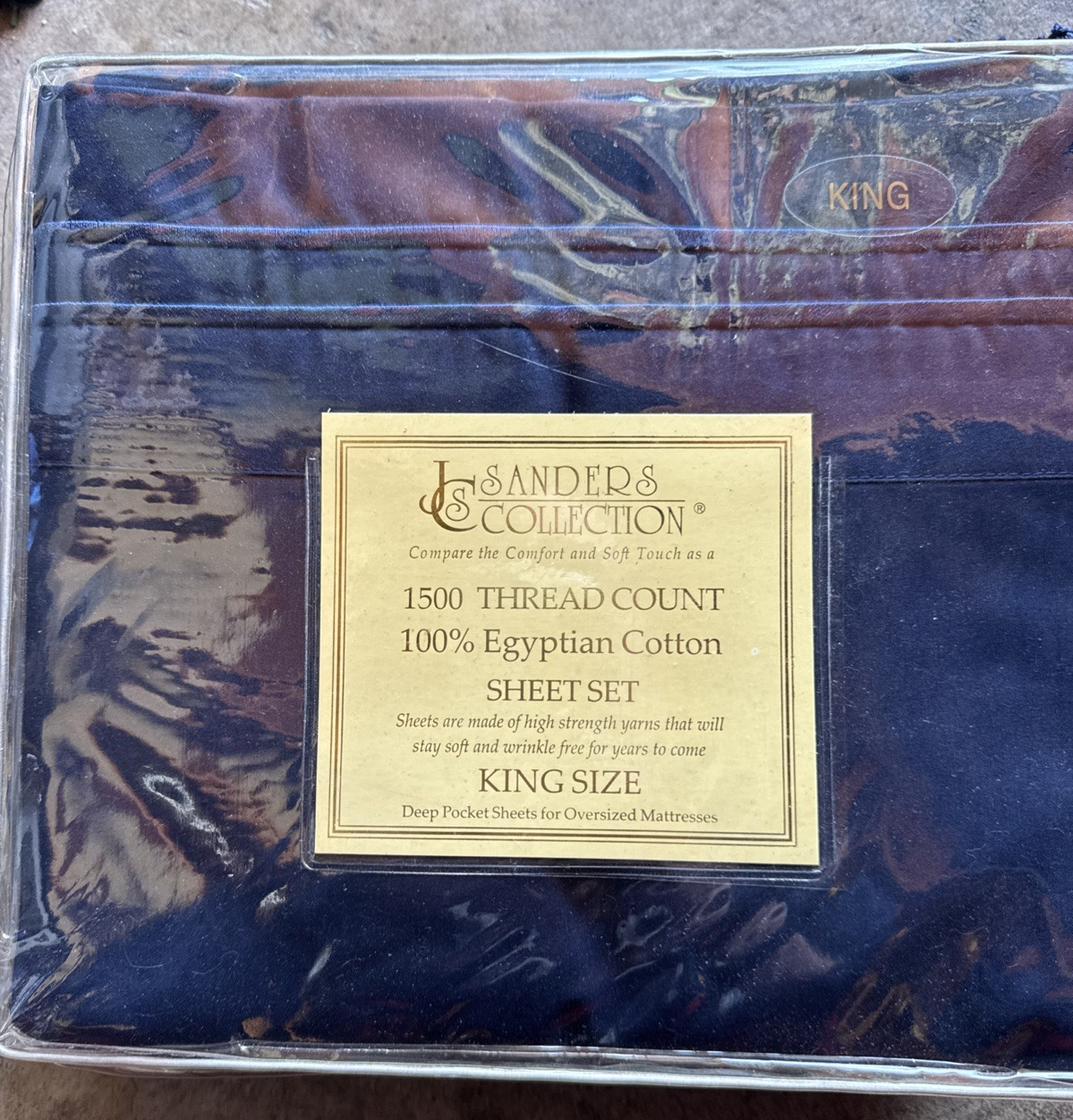 NEW King size bed sheets 1500 Count egyptian cotton NAVY BLUE
