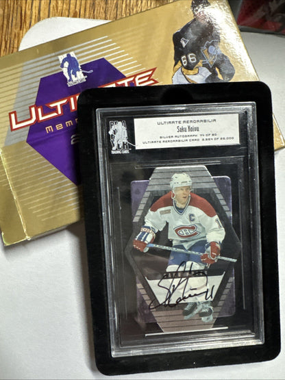 2000-2001 BAP ULTIMATE MEMORABILIA SILVER AUTOGRAPH SIGNATURE SAKU KOIVU #74/90