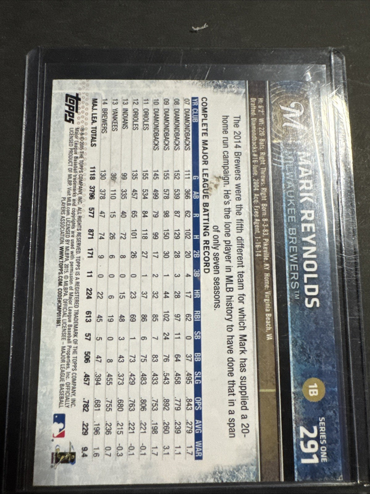 2015 Topps - Mark Reynolds #291