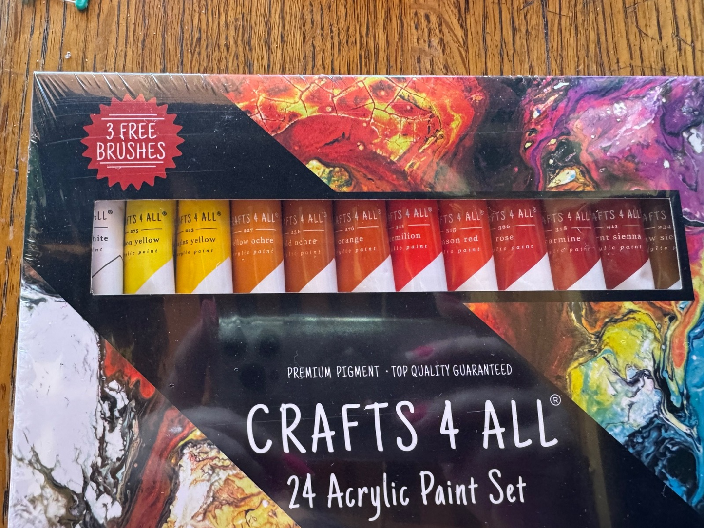 Crafts for All. 24 Acrylic Paint Set with 3 free brushes. Brand New!!! 