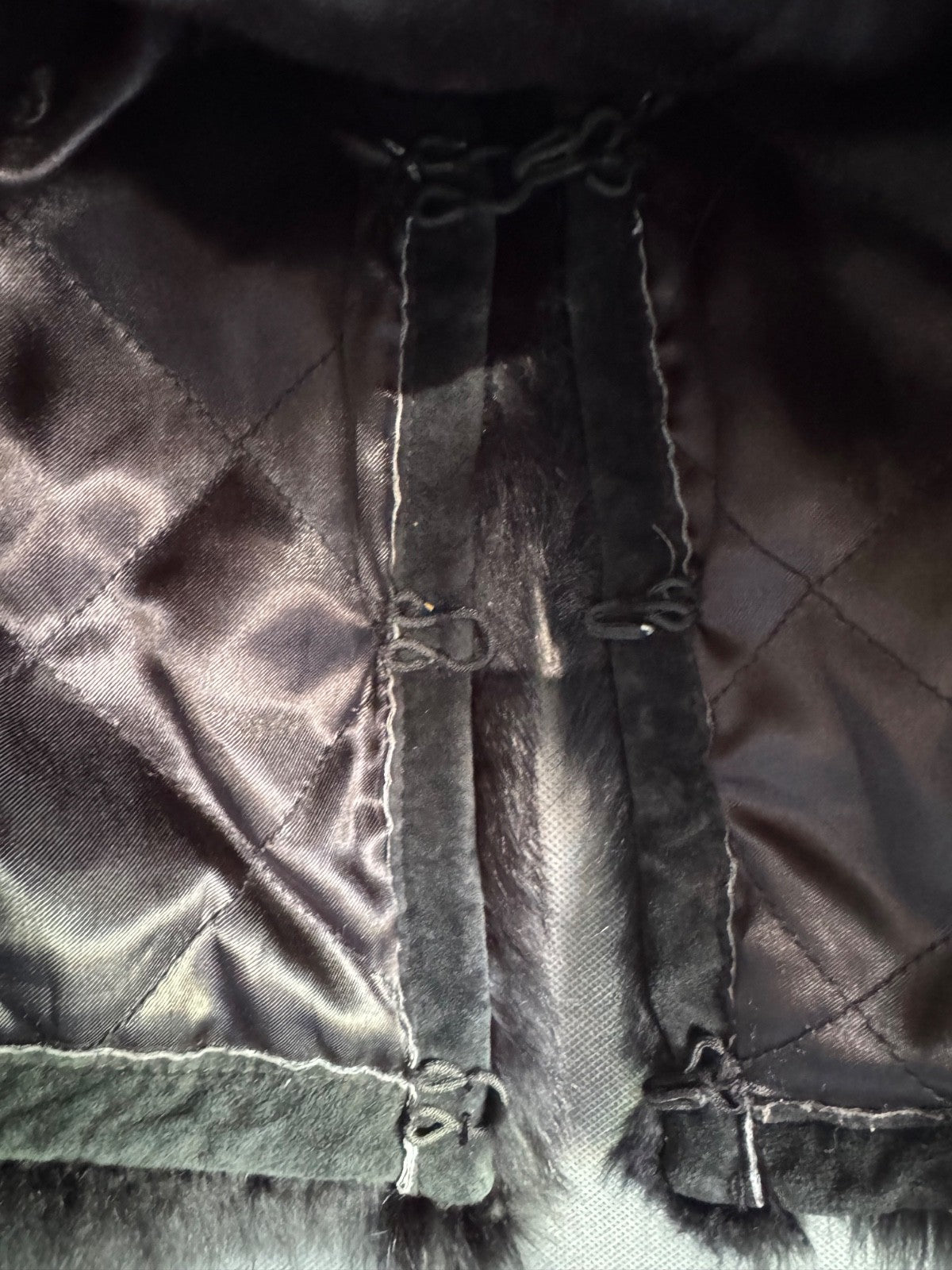 Marciano Suede Vest With Studs Black Rabbit Fur Trim Size Small