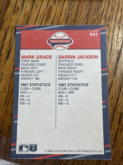 1988 Fleer - Mark Grace, Darrin Jackson #641 Glossy (RC)