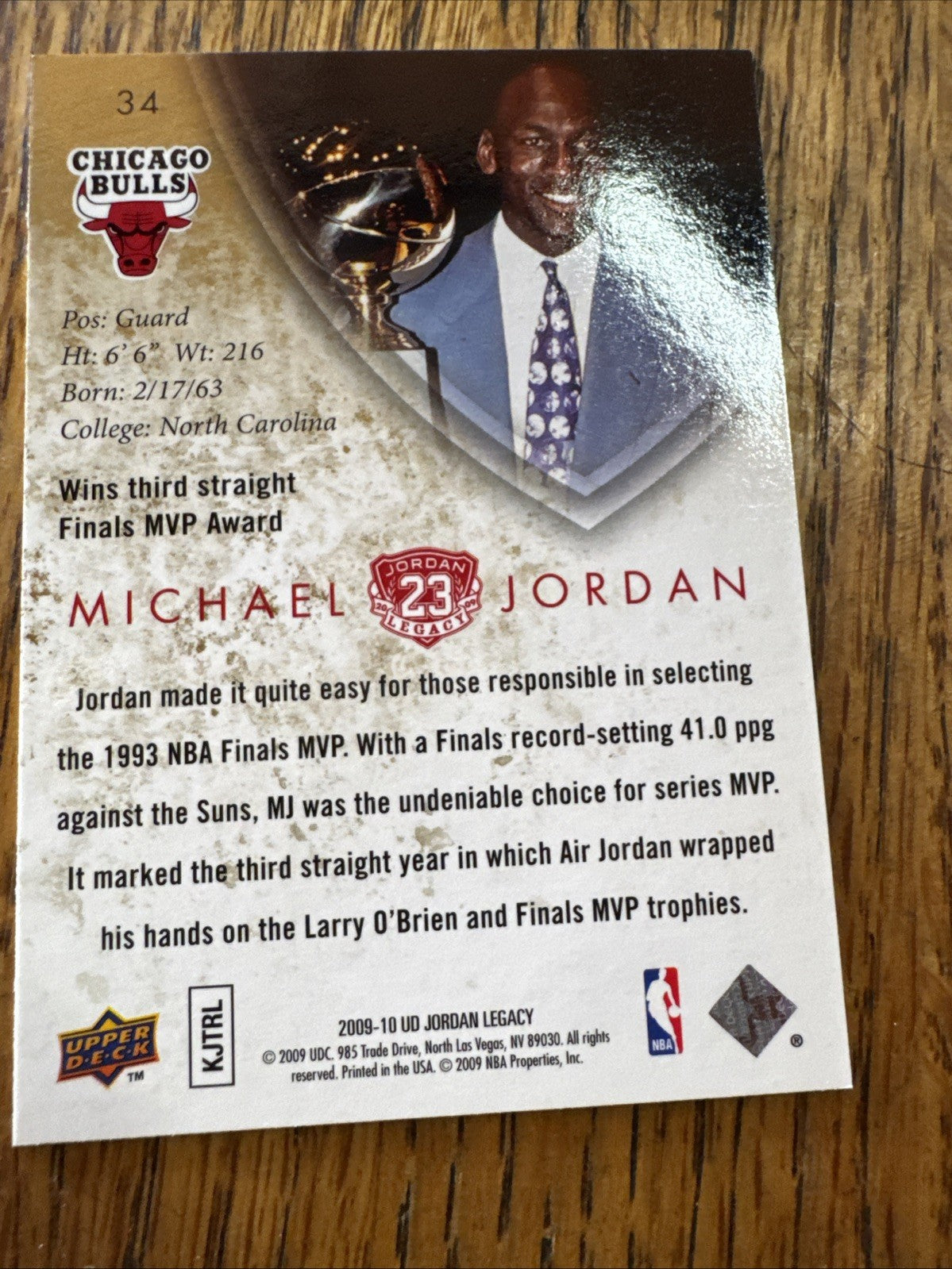 2009-10 Upper Deck Jordan Legacy - Michael Jordan #34