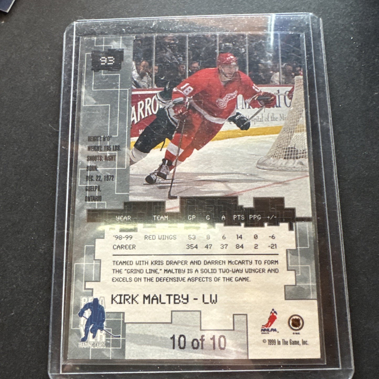 1999-00 In the Game Be A Player Millennium Signature Series - Kirk Maltby #93...