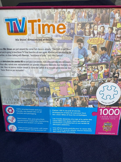 NIB Master Pieces TV Time  90's Shows 1000 Piece Adult Jigsaw Puzzle