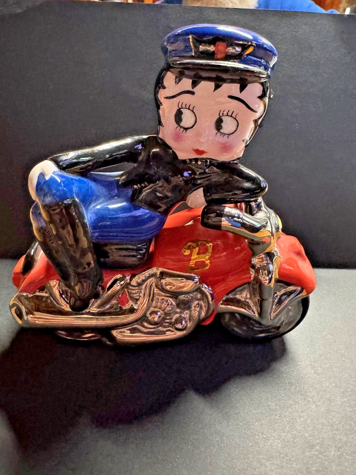 NEWBetty Boop On A Motorcycle Clay Art Salt & Pepper Shaker  Motorcycle Betty