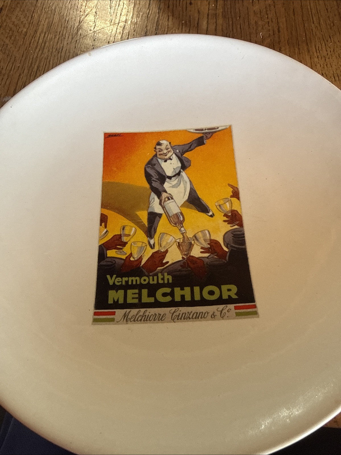 1 Salad Plate Vintage Posters Pottery Barn Vermouth Melchior Cinzano Waiter