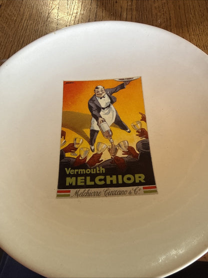 1 Salad Plate Vintage Posters Pottery Barn Vermouth Melchior Cinzano Waiter